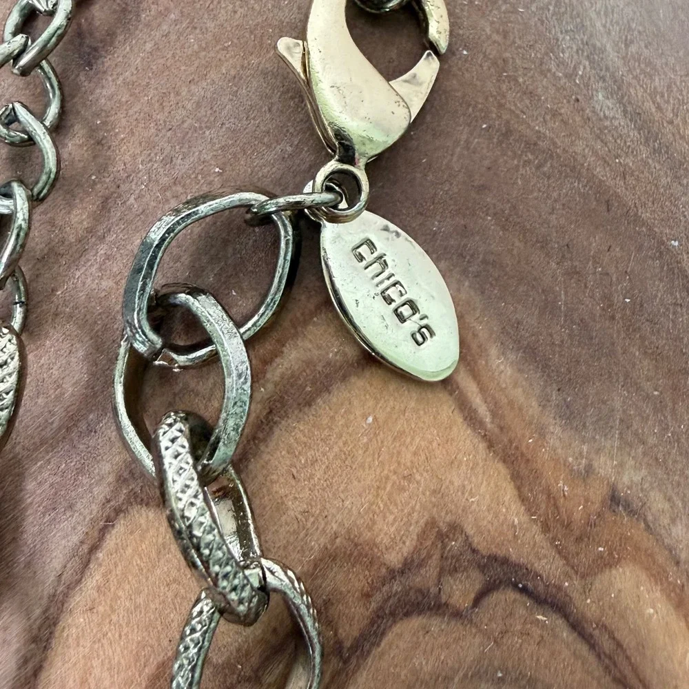 Chico's Reversible Pendant Necklace Women Gold Tone Celtic Geometric Boho OS